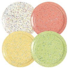 Polmarken Stella 17cm 圓形盤 4件組, 白色, 粉紅色, 黃色, 綠色, 1套, 單品