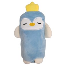 뷰레이터닷컴애니멀극세사캐릭터물병가방, 1개, 블루팽귄