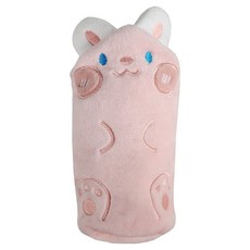 뷰레이터닷컴애니멀극세사캐릭터물병가방, 1개, 핑크토끼