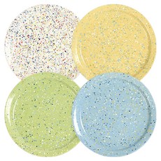 폴마르켄 스텔라 원형접시 17cm 4종 세트, 화이트, 옐로우, 그린, 블루, 1세트, 단품
