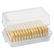 꾸지 편리한 소분 신선 밀폐 버터 보관함, 화이트, 1개 화이트, 1개