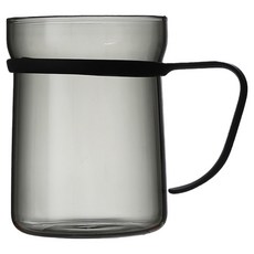 에지리 핏핸드 스텐핸들 내열유리 머그컵 440ml, 그레이, 1개