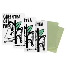 SSIZZO 控油麻綠茶吸油麵紙, 3個, 100入