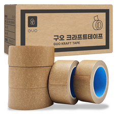 구오 종이 크라프트 찢어쓰는 박스 테이프 무광 48mm x 40m, 5개