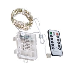 八捌發 100頭LED高亮銅線燈 附遙控器, 四彩, 1組