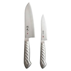 Arnest 多功能不鏽鋼刀具組 適用各種食材 削皮切片 水磨刀刃 鋒利耐用, 三德刀 + 小刀, 1組