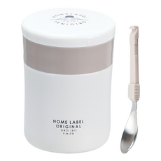 PEARL LIFE 珍珠金屬 保溫/保冷便當罐 附湯匙 HB-5456, 白色, 280ml, 1個