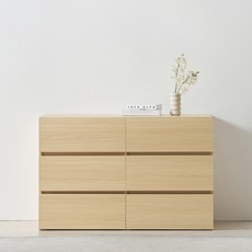 하모벨 베이스 와이드 속 깊은 광폭 서랍장 1200 방문설치, 라이트오크, 3단