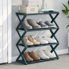 앞날창창 X자형 조립식 신발장 49.5 x 42 x 18.5 cm, 네이비, 1개