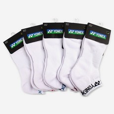 YONEX 女款短筒襪 239SN008F 5雙組, 白色, 1套