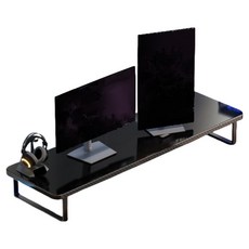 와이제이샵 럭셔리 모던 스타일 간편거치 PC 노트북 모니터 받침대 40 x 20 x 9 cm, 메탈블랙