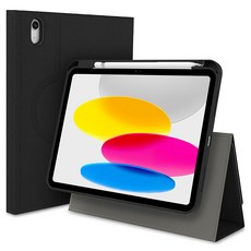 랩씨 태블릿PC 2in1 스마트 커버 펜슬 수납 마그네틱 슬림핏 케이스, 사피아노블랙, 1개