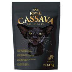 로얄 카사바 냄새먹는 고양이 모래 무향, 3.2kg, 1개