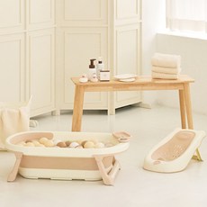 아가방좋은 스마트 폴딩 아기욕조 세트 58S066001, BROWN