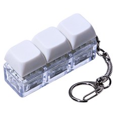 구스페리 LED 파스텔 키보드 키캡 키링 3구, 화이트, 1개