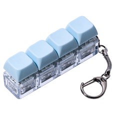 구스페리 LED 파스텔 키보드 키캡 키링 4구, 라이트블루, 1개