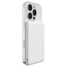 벨킨 부스트차지 초슬림 마그네틱 무선 충전 보조배터리 5000mAh C타입, 화이트, BPD010fqWH