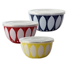 HAKOYA 琺瑯 Bianca 攪拌碗 3件組, 1個, 攪拌碗 小 黃色 + 中 紅色 + 大 藍色