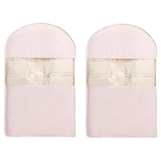 Habibi 節省空間型壓縮衣架衣物防塵套 短款 蜜桃色, 1個, 1入