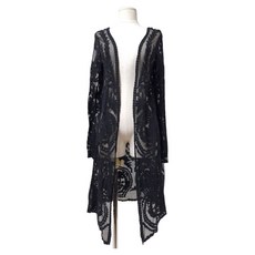 헤링본 여성용 시스루 롱 비키니 커버업 SE138