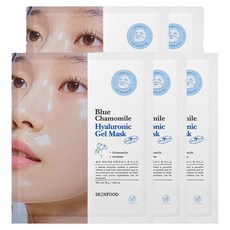 SKINFOOD 藍甘菊玻尿酸凝膠面膜, 5個, 1入