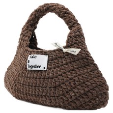 미스티코티타 웜바디 토트백 뜨개질 DIY 패키지, 브라우니, 1개