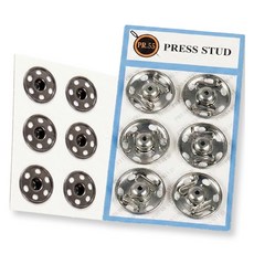앙플러스 똑딱이 단추 빅사이즈 21mm x 6p, 실버니켈, 1개