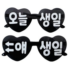 오늘생일 안경 2종 세트, 블랙, 1세트