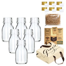 mir 威士忌套組 D型玻璃瓶 30ml 6入 金色套組 FN30D, 1套