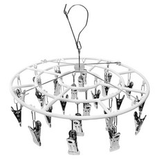 World Clean 圓形不鏽鋼夾晾衣架, 白色, 1個