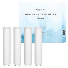 HappyDarling On/Off 蓮蓬頭補充濾芯 4入, 1套, 無香