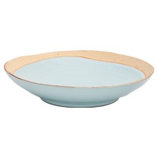 yido DOZAGI 陶瓷素好素輝腳碗 中 25cm, 天藍色 + 棕色, 1個