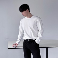 EV CLOSET 男士防皺挺實羅馬布大尺碼長袖T恤 6097-1