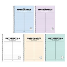 PINKFOOT 半半數學新學期科目筆記本, 混合顏色, 5個