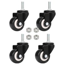 EMPIRE 低噪音聚氨酯腳輪 D BOLTIX40 M10 輪子 旋轉, 4個