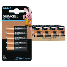 DURACELL 金頂 Ultra超能量 4號鹼性電池, 12套, 5個裝