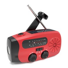 YORI CAR 優里 防災手搖發電收音機, 紅色, 086
