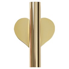 Morningscent 納骨塔裝飾 奉安堂 追思 金屬雙面膠 壁掛式迷你人造花 花瓶 愛心 2入, 金色