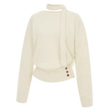 t.view 女款 Snug 鈕扣領帶羊毛針織衫 V6A-CKN001