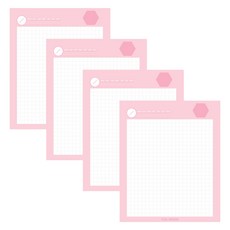 Iciel design 方格筆記本 小號, 嬰兒粉, 4個, 70張