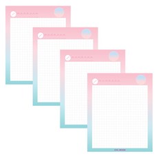 아이씨엘디자인 그리드 노트 패드 스몰, 핑크블루, 4개, 70매