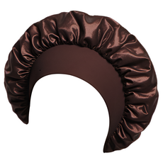 꾸지 실크 헤어캡 머리결 케어 수면모자, 브라운, 1개