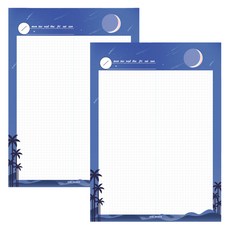 아이씨엘디자인 그리드 노트패드, 밤하늘 블루, 2개, 46매