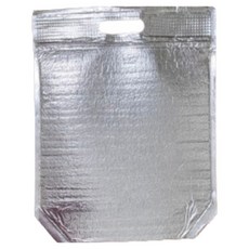 손잡이 육각 은박 스탠드 보냉팩 대, 은색, 50개