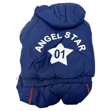 COCOAHONEY 狗狗星星鋪棉連身衣, 海軍藍, 1個