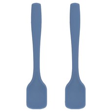 COZY TABLE 韓國製矽膠優格迷你湯匙 15cm, 2個, 深藍色