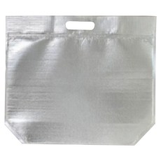 手提六角銀箔站立式保冷袋 新特大, 銀色, 50個