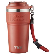 TKK 洛奇保溫咖啡杯 316不鏽鋼陶瓷內膽, 氣質紅, 1個, 630ml