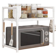 B VID 家用廚房微波爐架 2層, 白色, 1個