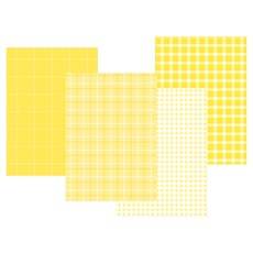아이씨엘디자인 플레인 체크 6공 다이어리 리필 속지 레몬, 4세트
